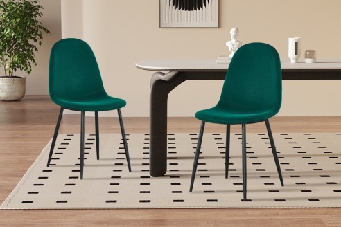 Chaise 'Boy' Velours Vert