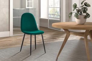 Chaise 'Boy' Velours Vert
