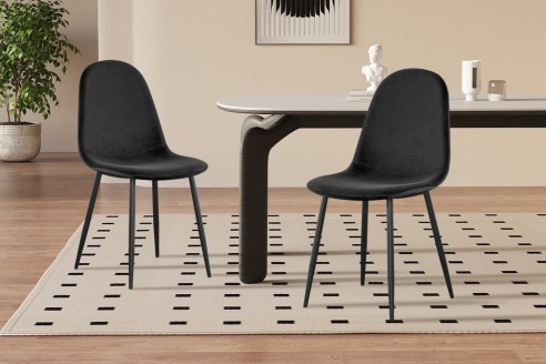 Chaise 'Boy' Velours Noir