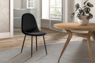 Chaise 'Boy' Velours Noir