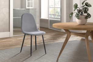 Chaise 'Boy' Velours Gris