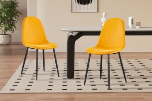 Chaise 'Boy' Velours Jaune