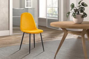 Chaise 'Boy' Velours Jaune