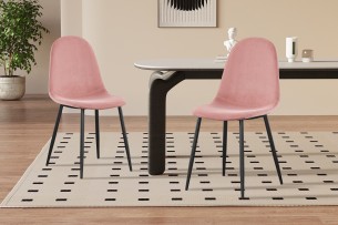 Chaise 'Boy' Velours Rose