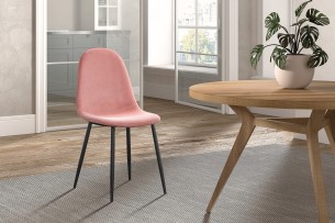 Chaise 'Boy' Velours Rose