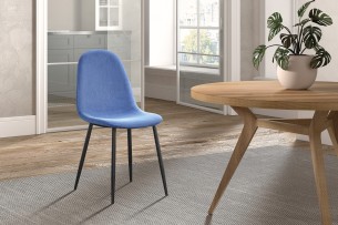 Chaise 'Boy' Velours Bleu clair
