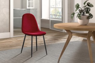 Chaise 'Boy' Velours Bordeaux