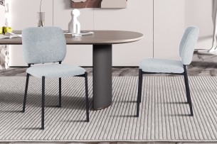 Chaise 'Sophia' Tissu Gris clair