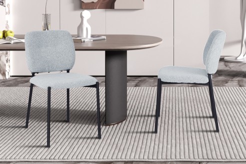 Chaise 'Sophia' Tissu Gris clair
