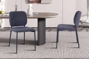 Chaise 'Sophia' Tissu Gris foncé
