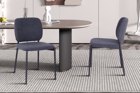 Chaise 'Sophia' Tissu Gris foncé