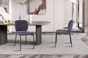 Chaise 'Sophia' Tissu Gris foncé