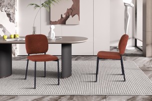 Chaise 'Sophia' Tissu Rouille