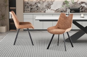 Chaise 'Pablo' PU Micro fibre Brun Foncé