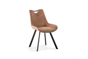 Chaise 'Pablo' PU Micro fibre Brun Foncé