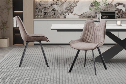 Chaise 'Pablo' PU Micro fibre Gris