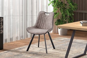 Chaise 'Pablo' PU Micro fibre Gris