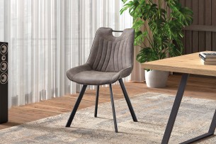 Chaise 'Pablo' PU Micro fibre Gris Foncé