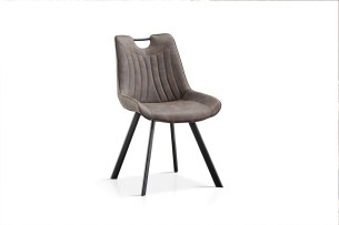 Chaise 'Pablo' PU Micro fibre Gris Foncé