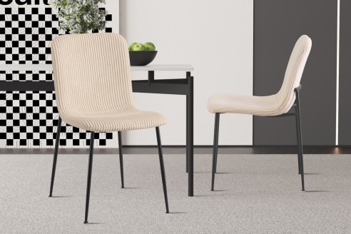 Chaise 'Alice' Corduroy Beige
