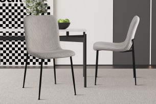 Chaise 'Alice' Corduroy Gris clair