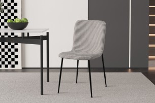 Chaise 'Alice' Corduroy Gris clair