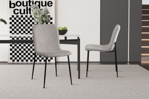 Chaise 'Alice' Corduroy Gris clair