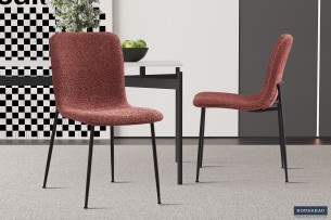 Chaise 'Alice' Bouclé Rose