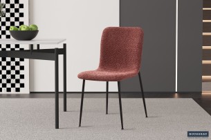 Chaise 'Alice' Bouclé Rose