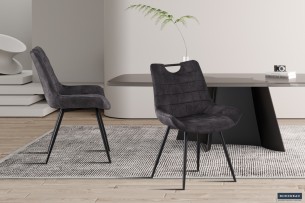 Chaise 'Nina' Velours Gris