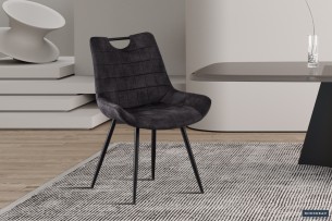 Chaise 'Nina' Velours Gris