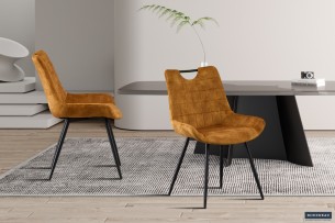 Chaise 'Nina' Velours Or