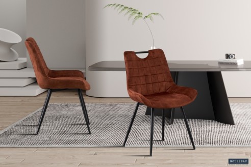 Chaise 'Nina' Velours Rouille