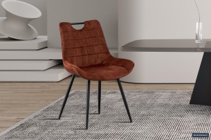 Chaise 'Nina' Velours Rouille