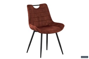 Chaise 'Nina' Velours Rouille