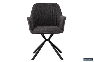 Chaise 'Lucie' Bouclé Gris Dos PU Gris clair