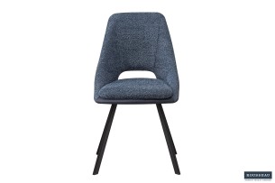 Chaise 'Filou' Bouclé Bleu Dos PU Bleu