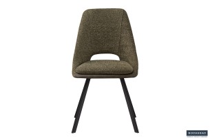 Chaise 'Filou' Bouclé Vert Dos PU Vert foncé