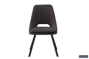 Chaise 'Filou' Bouclé Gris Dos PU Gris clair