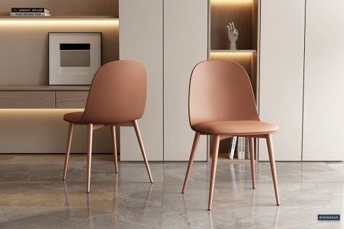 Chaise 'Jasmin' Assise PP Coussin PU Terracotta