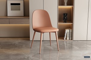 Chaise 'Jasmin' Assise PP Coussin PU Terracotta