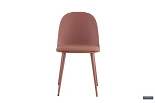 Chaise 'Jasmin' Assise PP Coussin PU Terracotta