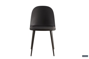 Chaise 'Jasmin' Assise PP Coussin PU Noir