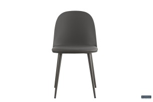 Chaise 'Jasmin' Assise PP Coussin PU Gris