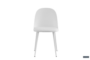 Chaise 'Jasmin' Assise PP Coussin PU Blanc