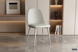 Chaise 'Jasmin' Assise PP Coussin PU Gris-vert