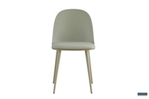 Chaise 'Jasmin' Assise PP Coussin PU Gris-vert