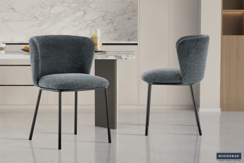 Chaise 'Arthur' Tissu Ote Belfast 39 Gris foncé