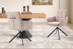 Chaise 'Luna' Pivotant à 0 Corduroy Fabb Hyper 38 Sable