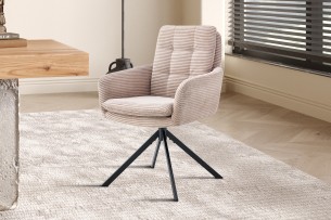 Chaise 'Luna' Pivotant à 0 Corduroy Fabb Hyper 38 Sable